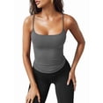 thumbnail image 2 of Women'S Tank Tops Slim Fit Spaghetti Strap Tank Top Cute Summer Square Neck Workout Camisole Tops Dark Gray S, 2 of 7