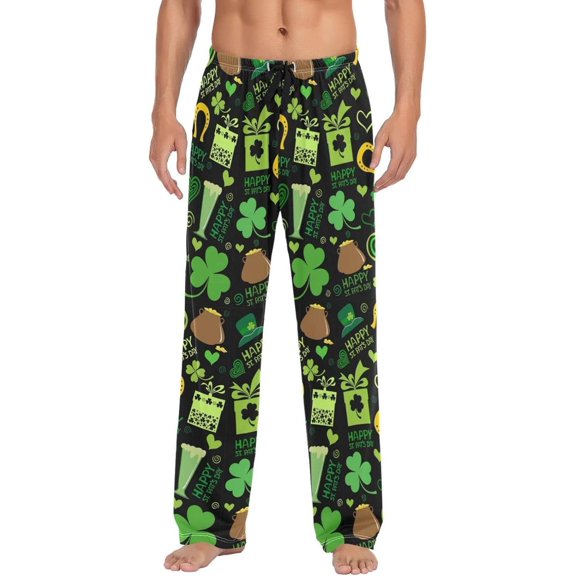 GZHJMY St. Patrick's Day Pajama Pants for Men, Lounge Pants Lightweight Men Pajama Bottoms with Drawstring Pockets, Christmas New Year Birthday Gifts, Medium