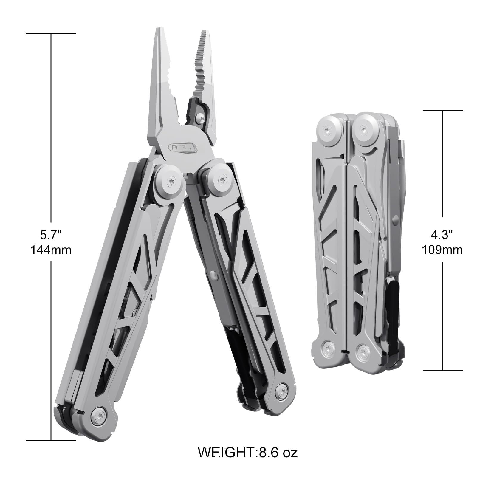 Multitool  17-in-1 Stainless Steel Multi Tool Pliers With Self-locking Pocket Nylon Sheath Professional (edc) Multi-tool For Camping And Hiking Gifts Men