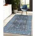 thumbnail image 4 of Vintage Decorative Rug, Jacobean Inspired Floral Swirls and Bohemian Details Earth Tones Pattern, Quality Carpet for Bedroom Dorm and Living Room, 6 Sizes, Sea Blue, by Ambesonne, 4 of 4