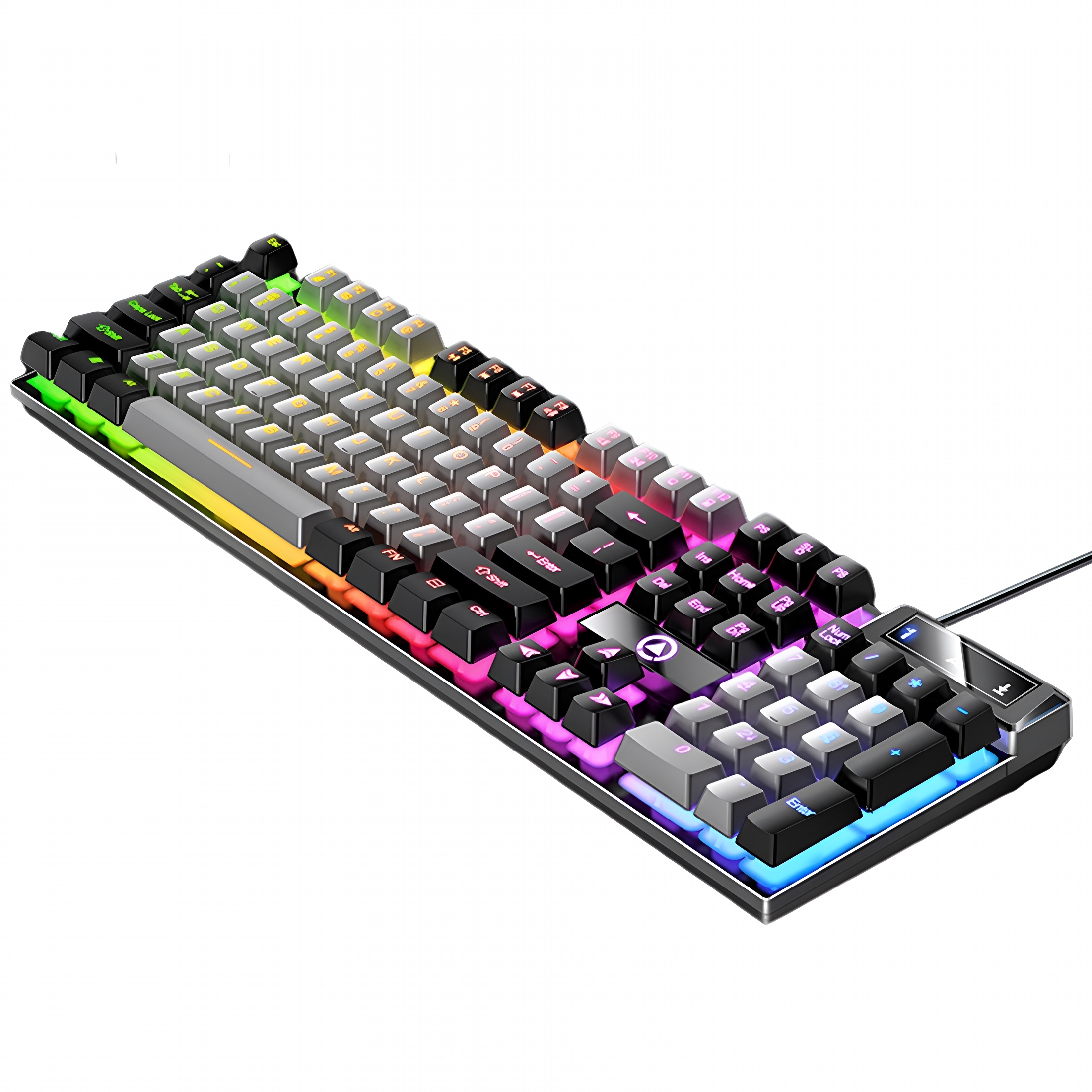 GJX 2026 New Mechanical Gaming Keyboard Usb Rgb Backlit Game Office,Gray Black for Gaming,Office Work,Coding,Streaming,Content Creation.