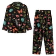 thumbnail image 4 of Kuiaobaty Butterfly Dragonfly Flower Pajama Sets for Women Comfy Lounge Set Long Sleeve Sleepwear Button Down Tops and Pants Nightgown Outfits with Pockets Holiday Party Pjs, M, 4 of 7