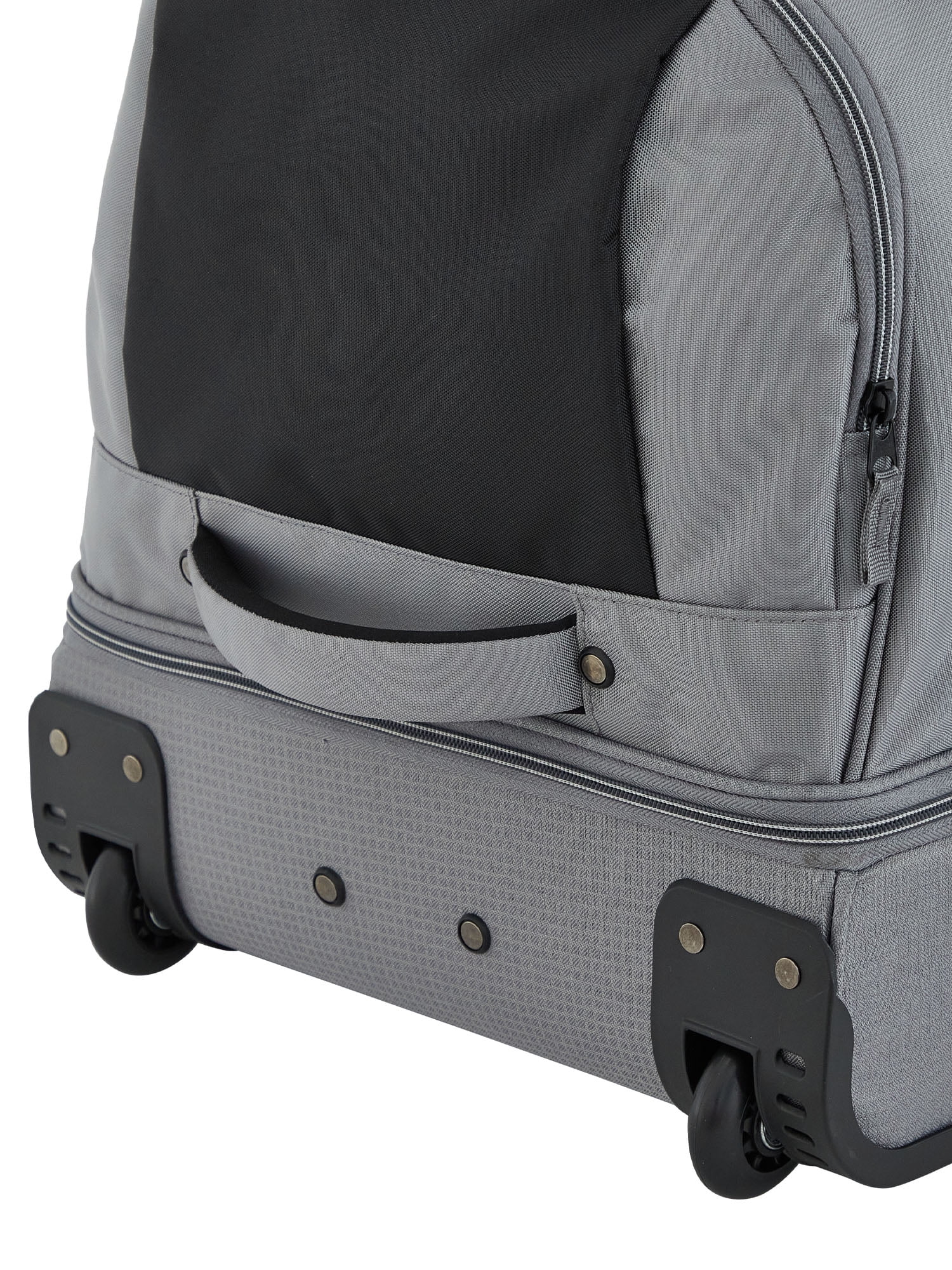Wrangler Jumbo 36-inch Drop-Bottom Rolling Duffel with Telescopic Handle, Sharkskin Gray