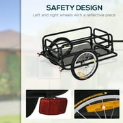 Aosom Bike Cargo Trailer for Hefty Loads, Foldable Compact Storage, Heavy-Duty, Bike Wagon Bike Trailer Bicycle Cargo Trailer Bike Attachment, Black