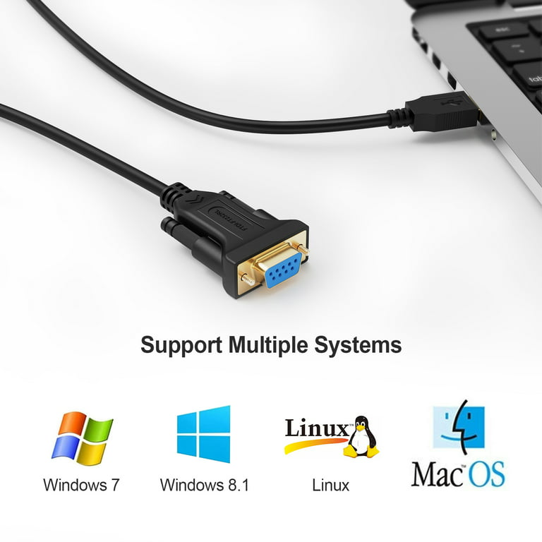 CableCreation USB to Serial 10ft Long , USB to RS232 Adapter, USB to DB9, RS232 Converter 9-Pin FTDI Chipset for Windows Mac OS and Linux - Walmart.com