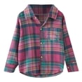 thumbnail image 1 of Gibobby Blusas De Niños Niños pequeños, niñas, manga larga, camisa a cuadros de invierno, Tops, abrigo, prendas de vestir para niños, ropa(Rosa, 18-24 Meses), 1 of 5