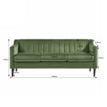 thumbnail image 2 of Velvet Sofa Three-seat Sofa, Tufted Upholstered Chesterfield Sofa with Tufted Back and 2 Rolled Pillows,  Accent Sofa Couch with Padded Seat for Bedroom,Living Room,Office,Weight Capacity 660 Pounds, 2 of 7