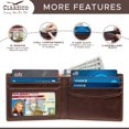 thumbnail image 2 of Claasico RFID Blocking Men's Classic Bifold Wallet with Gift Box, Brown, 2 of 6