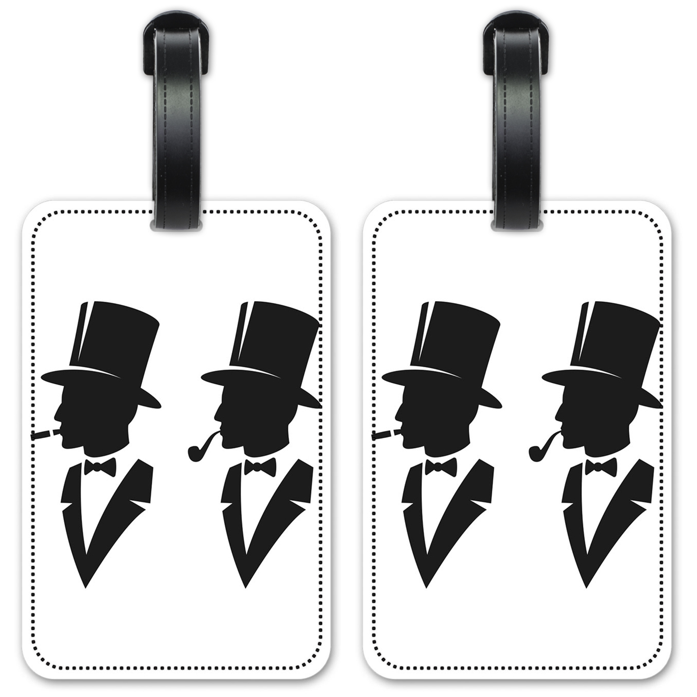 Man in a Top Hat - Luggage ID Tags / Suitcase Identification Cards - Set of 2 - image 1 of 5