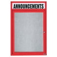 thumbnail image 1 of Aarco Products ODCC3624RHIR Tableau d'Affichage Extérieur Fermé Éclairé 1 Porte avec en-Tête - Rouge, 1 of 1