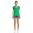 thumbnail image 2 of No Boundaries Midrise Double Button Shorts, Women's and Women's Plus, 2 of 5