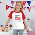 thumbnail image 4 of XADYUY Independent Shirts for Toddler Girls 4th Of July HAPPY 10th of JULY Print Shirts Crewneck Raglan Sleeve Tee Shirts Going Out Patriotic T-Shirt for Toddler Girls 9-10 Years,Royal Blue, 4 of 5