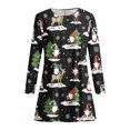 thumbnail image 6 of Wangmeiwg Christmas Dresses for Women Stylish Flowy T-Shirt Dress for Women Casual Comfort with Elegant Print Design and Relaxed Fit M Black, 6 of 7