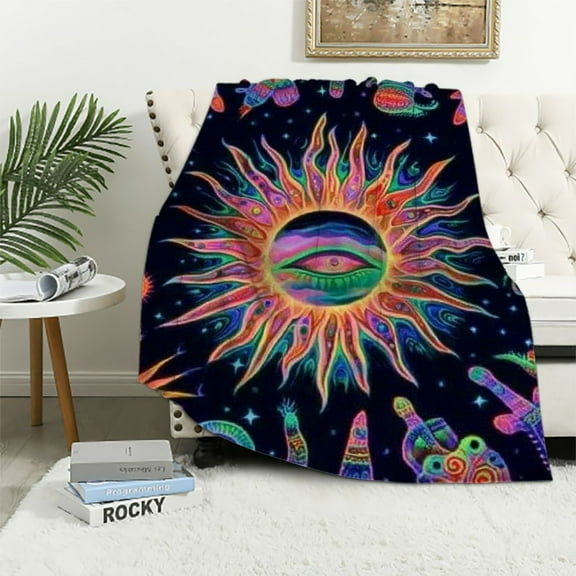 Patifu Psychedelic Art Alex Grey Soft Fleece Blanket Lightweight Throw Blanket for Living Rooms Sofa Decor All Seasons Blanket Cow Gifts - Warm and Exquisite 40x50in