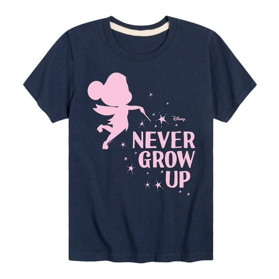 Tinker Bell - Never Grow Up - Toddler And Youth Short Sleeve Graphic T-Shirt