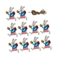 thumbnail image 4 of 10 piezas de conejito de Pascua de madera colgante lindo conejo colgante adorno centro de mesa de escritorio Azul, 4 of 9