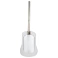 thumbnail image 1 of Escobillero de pared con mango de acero inoxidable chapado para organización de baño, color blanco, 1 of 5