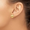 thumbnail image 3 of 14k Yellow Gold Non Pierced Half Ball Omega Back Stud Earrings Button, 3 of 8