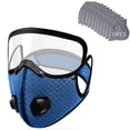 thumbnail image 2 of Face Mask for Dust, Silica Dust Mask, Reusable Carbon Filter Dust Mask with Eye Protection, Full Face, Dark Blue 12X6X5 in Dual Purpose Protective Cycling Face Cover Set, Includes, 2 of 7