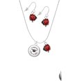 thumbnail image 2 of Delight Jewelry Silvertone Domed Class of 2023 Red Lucky Ladybug Necklace and Dangle Earrings Set, 2 of 6