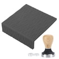 thumbnail image 1 of Juego de manipulación de café, mango de haya de 58mm, martillo de café, tapete de apisonamiento en relieve para café en casa, negro, 1 of 14
