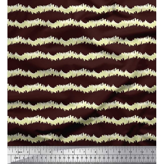 Soimoi Cotton Poplin Fabric Monuments Shirting Print Fabric by The Yard 42 Inch Wide