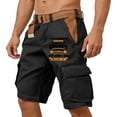 thumbnail image 5 of Big And Tall Cargo Shorts For Men With Elastic Waist And Drawstring Featuring Durable Cotton Blend Fabric In Classic Khaki Olive Black Navy Black L, 5 of 5