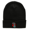 thumbnail image 5 of Halloween Grim Reaper Embroidered Long Knitted Beanie - Black OSFM, 5 of 5