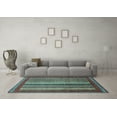 thumbnail image 3 of Ahgly Company Indoor Round Abstract Light Blue Modern Area Rugs, 3' Round, 3 of 4
