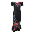 thumbnail image 3 of Vestido de mujer de manga corta con un hombro, casual, a la moda, para fiesta, diario, elegante, estampado Fridja  qw735, 3 of 7