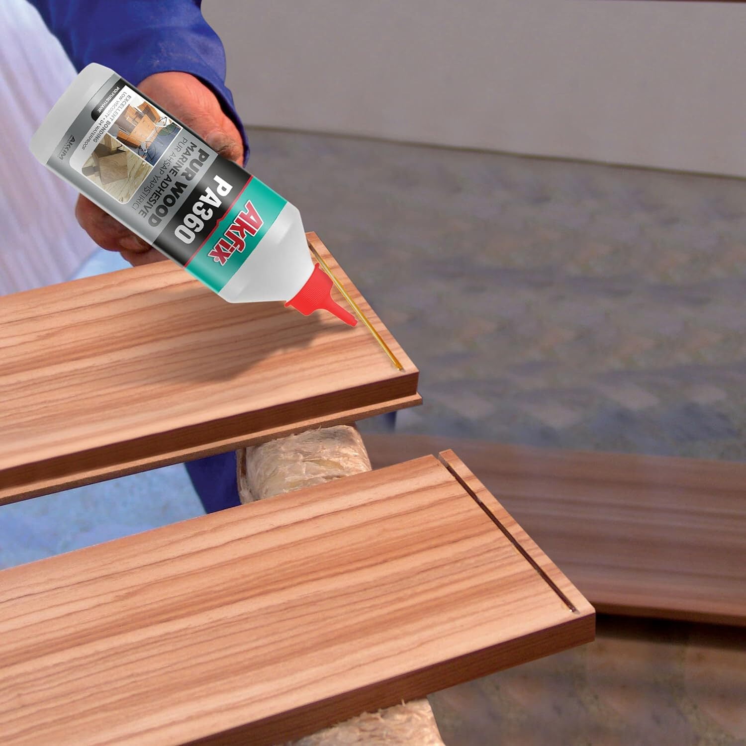 Akfix PA360 Waterproof Polyurethane Wood Marine Adhesive 15.4 fl oz-12 Pack