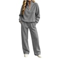 thumbnail image 5 of Teuyenhk Womens Two Piece Sweat Sets Cozy Fleece Lined Sweatsuits Quarter Zip High Neck Pullover with Sweatpants Fashion Athleisure Tracksuit, 5 of 8
