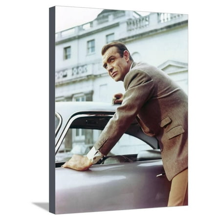 Goldfinger by Guy Hamilton with Sean Connery (James Bond 007), 1964 (photo) Stretched Canvas Print Wall