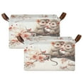 thumbnail image 3 of BZSMCE Collapsible Fabric Cube Storage Bins Cute Monkey Sitting on The Branch Design Pattern Storage Box, 3 of 8