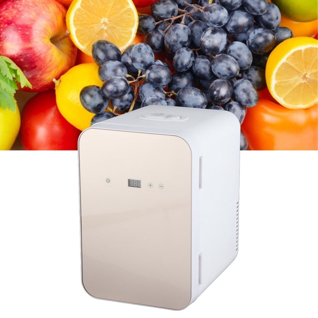 Refrigerador de Coche Pantalla Digital 8L Coche Puerta de Vidrio para el Hogar Calentador de Vehículos Encendedor de Cigarrillos Oro 12V Refrigeradores Al Aire Libre