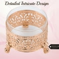 thumbnail image 3 of Matashi Home Decorative Dining Tabletop Showpiece Rose Gold Sugar Bowl, Honey Dish, Glass BowlDetailed Intricate Design and Flower on Cover with Crystal Studded Spoon, 3 of 7