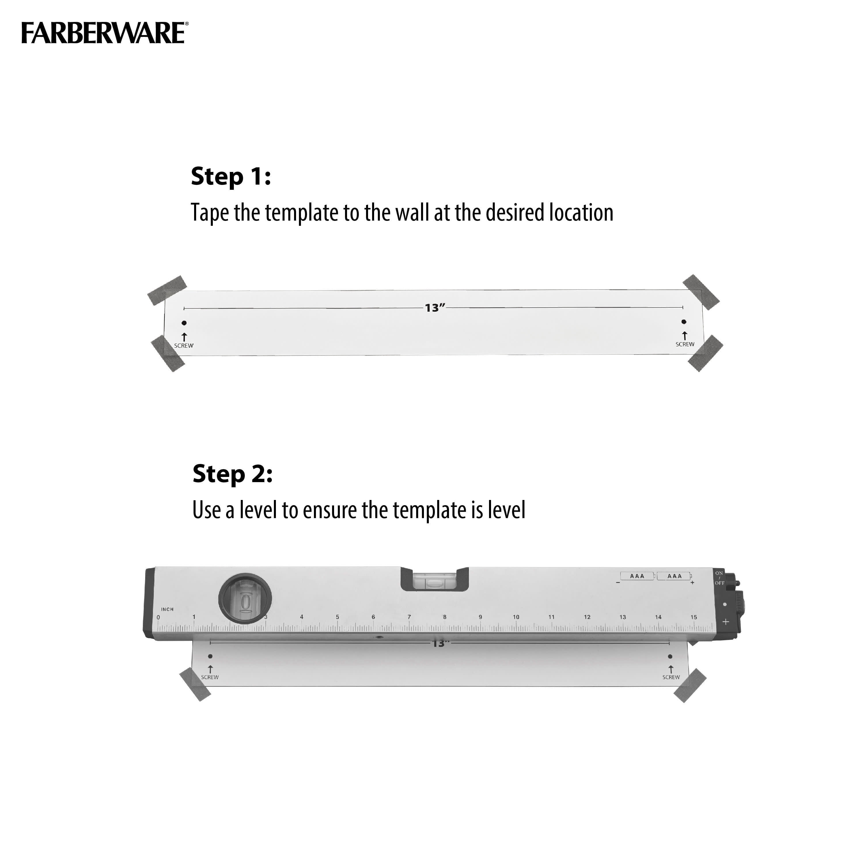 Farberware Stainless Steel Magnetic Knife Strip with Black Accents, Knives Not Included
