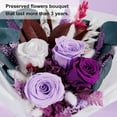 thumbnail image 4 of Christmas Flowers Purple Gifts for Women, Flower for Delivery, Preserved Roses Bouquets, Purple Roses, Birthday Gifts for Grandma, Mothers Day Flowers for Wife, 4 of 4