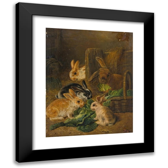 Alfred Richardson Barber 12x14 Black Modern Framed Museum Art Print Titled - Rabbits