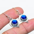 thumbnail image 3 of Blue Sapphire 925 Sterling Silver Earring, Blue Earring, 14X10 mm Oval Gemstone Earring, Christmas Gift, Handmade Jewelry V3742-E1459-24, 3 of 4
