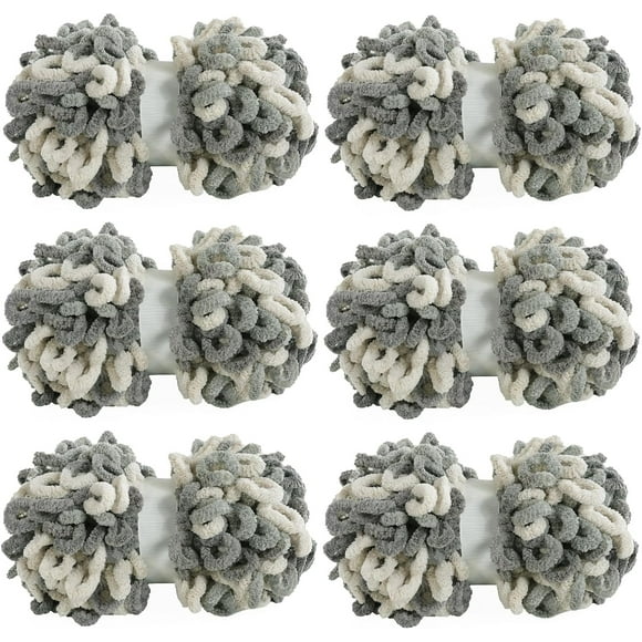 100g 9m 12pack Bulky Loop Yarn for Finger Knitting Soft,Off The Hook Loop Yarn,No-Needle Craft Chenille Yarn for Crocheting, Hand-Knitting Yarn