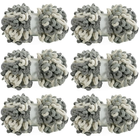 Bulky Loop Yarn for Finger Knitting Soft,Off The Hook Loop Yarn,No-Needle Craft Chenille Yarn for Crocheting,Tie Dyed Hand-Knitting Yarn,6 Pack (9.8 yds,3.5 oz Each Skein)