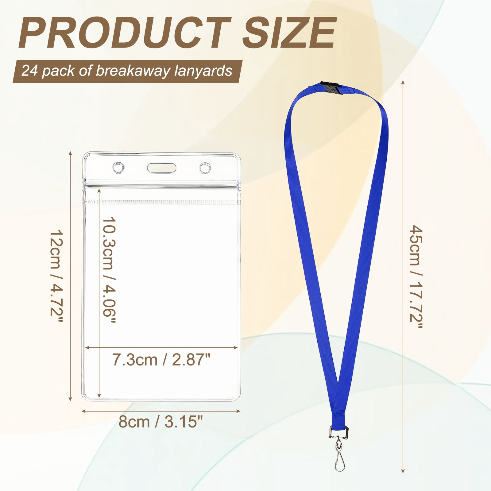 Uxcell 24Pack Colored Lanyards for ID Badges, Breakaway Lanyards for Keys, Blue