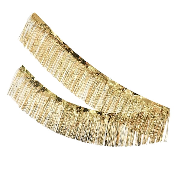 Colorful Foil Fringe Garland, Hanging Plastic Curtain Party Streamers, Fringe Garland Banner, Ideal for Car Floats, Bridal Showers, Weddings, Birthdays, Halloween, and Christmas,Gold