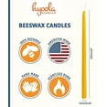thumbnail image 4 of Hyoola, 9 Inch x 7/16 Handmade All Natural Beeswax Taper Candles - Yellow Unscented (25 Pack), 4 of 6