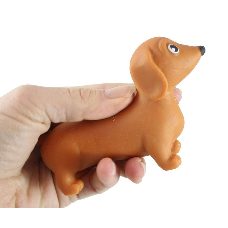 2 Stretchy Weiner Dog Crushed Bead Sand Filled Doggy Lover Sensory Fidget Toy Weighted Random Colors