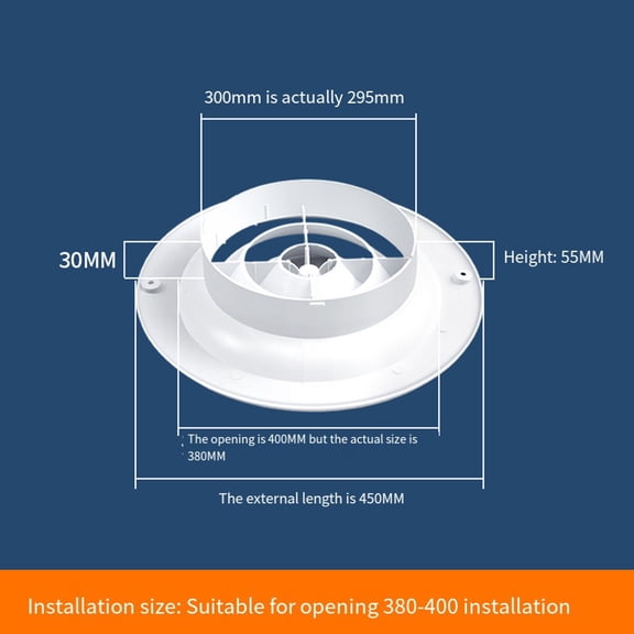 Adjustable Round Air Vent Cover,ABS Ventilation Diffuser for Ceiling Wall Ducting System