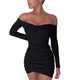 thumbnail image 2 of Vestido De Cadera Con Paquete De Fiesta Ajustado Con Pliegues Y Hombros Descubiertos Para Mujer Sexy (Negro) (M)-197113.09 Tmvgtek Mujer, 2 of 8