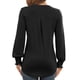 thumbnail image 5 of Camisa de manga larga fruncida, blusa de mujer con escote en V y muescas, blusa con escote en V y muescas, blusa de manga larga fruncida, artesanía excepcional, 5 of 6