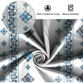thumbnail image 6 of 72x84 Inch Striped Floral Long Fabric Shower Curtain Geometric Shape Patchwork Polyester Bath Curtain Modern Chic White Stall Shower Curtains for Kids Bathroom Decor Waterproof with Hooks, 6 of 6